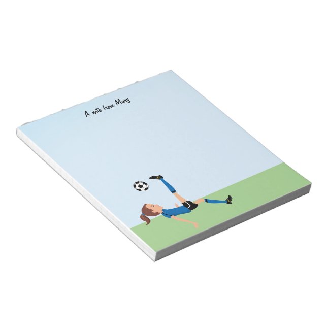 Bloc-notes du joueur de football féminin (Incliné)