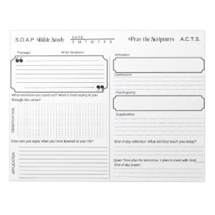 Bloc-notes du journal d'étude biblique SOAP