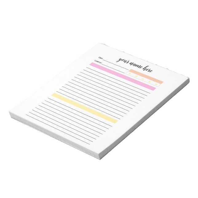 Bloc-notes du journal quotidien personnalisé (Tourné)