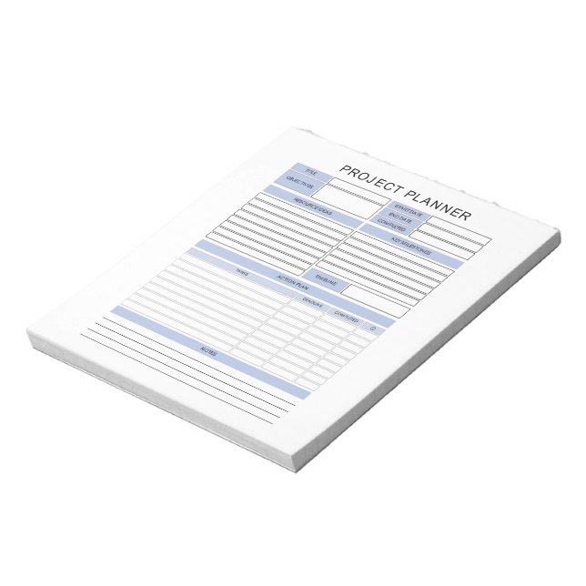 Bloc-notes du planificateur de projets (Tourné)