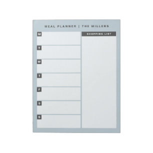 Bloc-notes du planificateur de repas Bleu