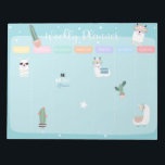Bloc-notes du planificateur hebdomadaire Blue Llam<br><div class="desc">Blue Llama Llamacorn Planificateur hebdomadaire</div>