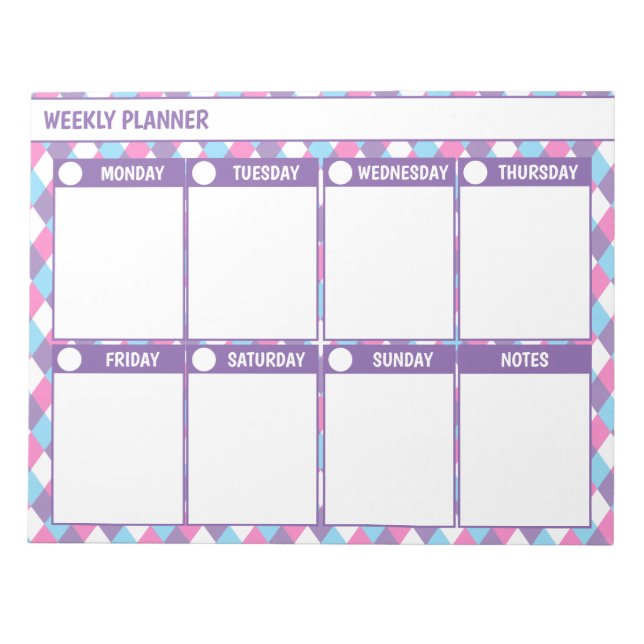 Bloc-notes du planificateur hebdomadaire simple (Devant)