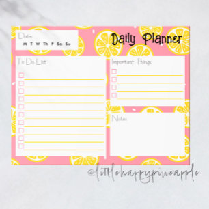Bloc-notes du Planificateur quotidien citron