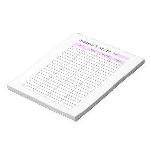 Bloc-notes du programme de suivi du revenu des pet