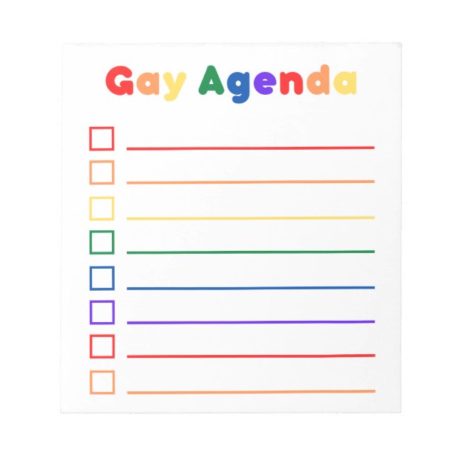 Bloc-notes du programme gay (Devant)