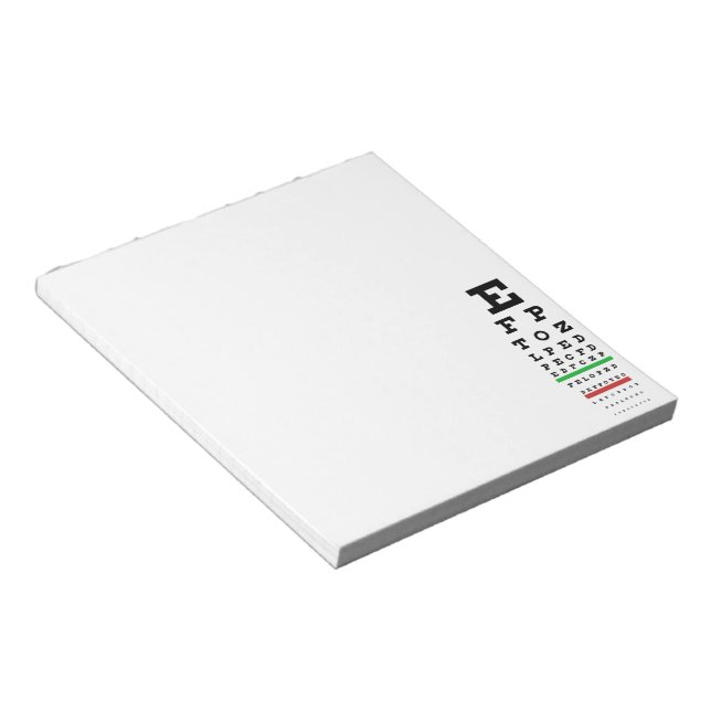 Bloc-notes du tableau de Snellen (Incliné)