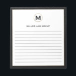 Bloc-notes élégant<br><div class="desc">Améliorez votre expérience de prise de notes avec ce Bloc-notes élégant. Ce bloc-notes élégant est doté d'un logo initial monogramme raffiné en haut, qui présente votre première dans un design or brossé avec du texte personnalisable ci-dessous. Les pages alignées offrent une toile parfaite pour mettre en évidence les pensées, les...</div>