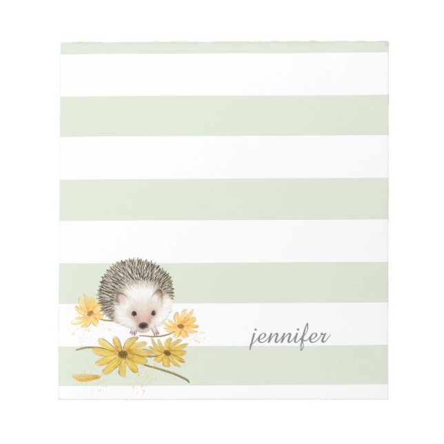 Bloc-notes en bandes vertes Sage (Devant)