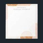 Bloc-notes en forme d'aquarelle Abstraite<br><div class="desc">Formes abstraites modernes dans des couleurs neutres comme la terre cuite,  pêche et rougir.</div>