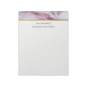 Bloc-notes en marbre rose