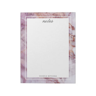 Bloc-notes en marbre rose