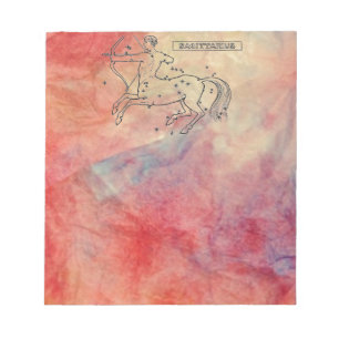 Bloc-notes en marbre rose Sagittaire