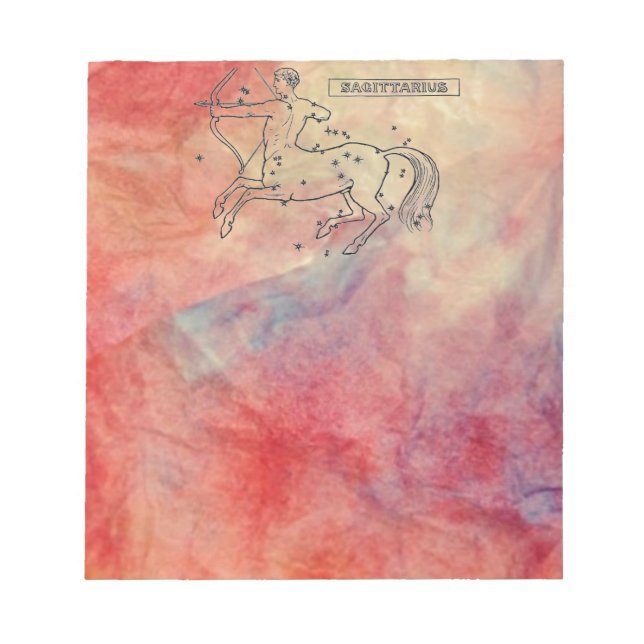 Bloc-notes en marbre rose Sagittaire (Devant)