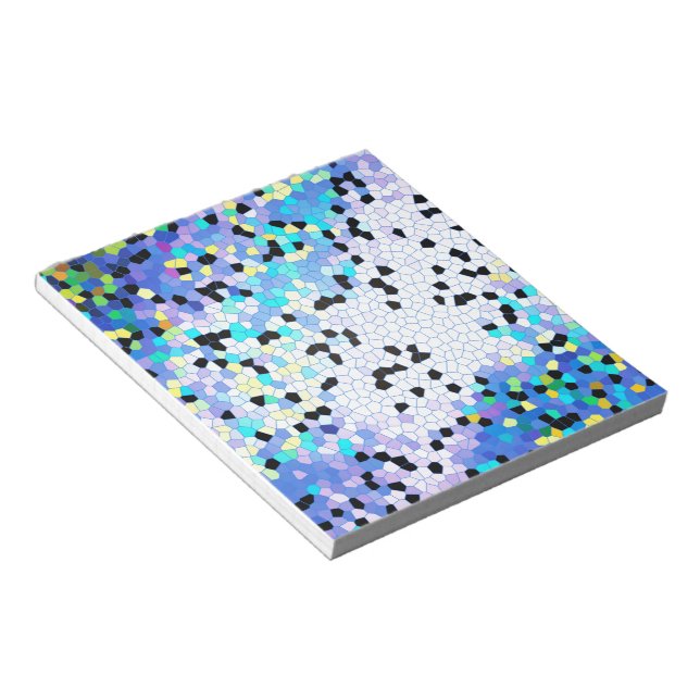 Bloc-notes en mosaïque bleu et noir (Incliné)