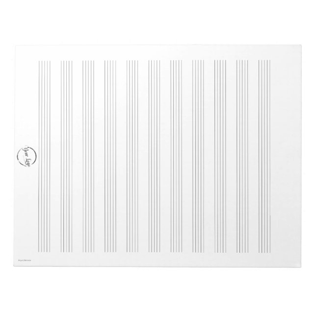 Bloc-notes en papier à musique blanc avec logo per (Devant)