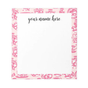 Bloc-notes en porcelaine rose personnalisée