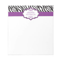 Bloc-notes en ruban violet Zebra