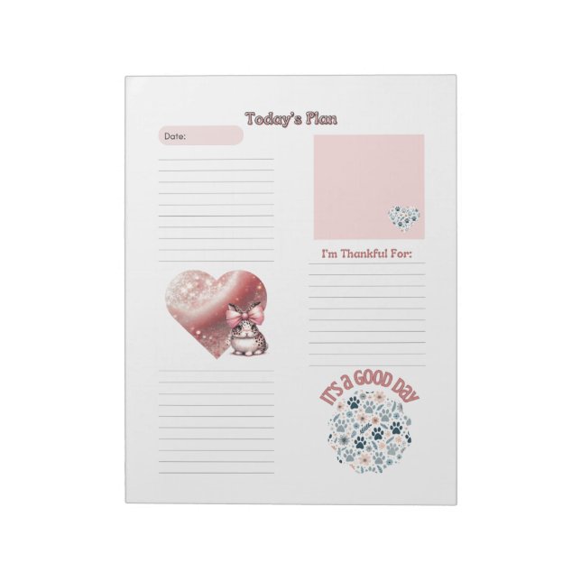 Bloc-notes Enfants Gratitude Lapin Rose Empreintes (Tourné)