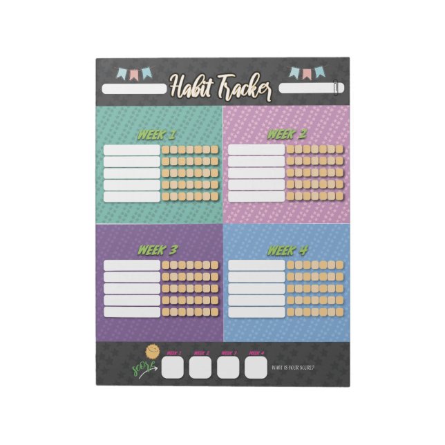 Bloc-notes ENFANTS HABIT TRACKER (Tourné)