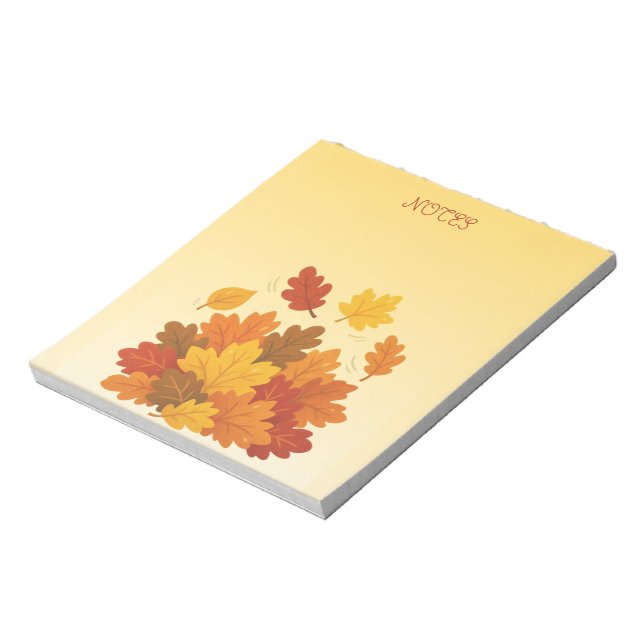 Bloc-notes esthétique aux feuilles d'automne tomba (Tourné)