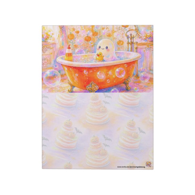 Bloc-notes fantôme mignon de baignoire (Tourné)