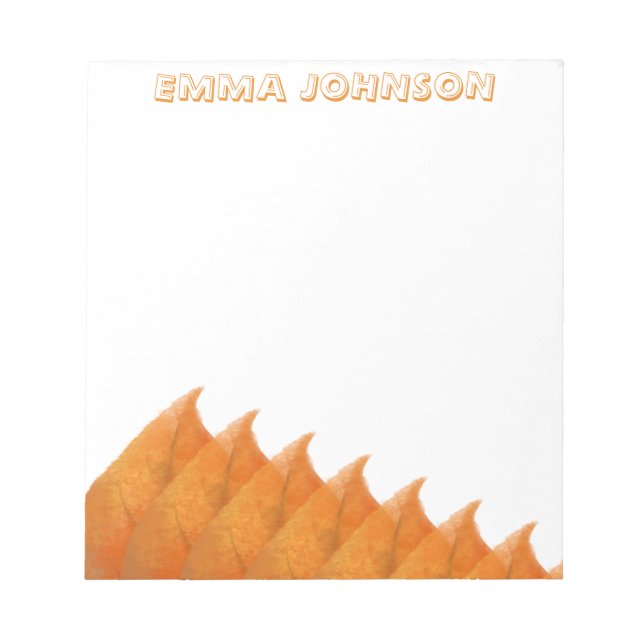Bloc-notes feuilles orange botanique automne (Devant)