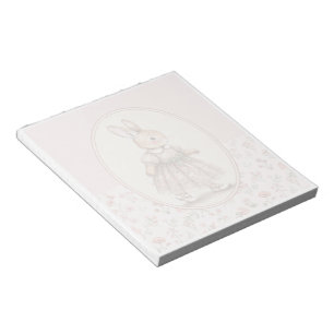Bloc-notes Fille Lapin Vintage, Écriture Lapin Flo