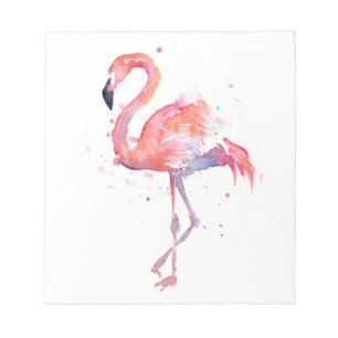 Bloc-notes Flamant rose aquarelle