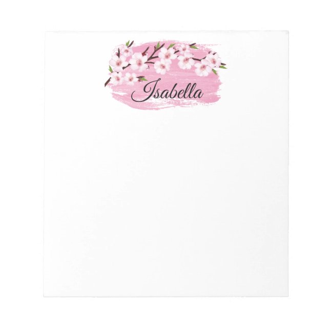 Bloc-notes Fleur de Cerisier Rose (Devant)
