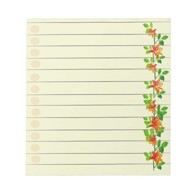 Bloc-notes Fleur Orange (Devant)