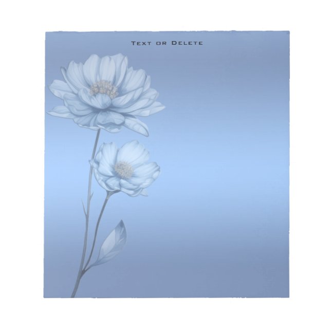 Bloc-notes Fleurs Aquarelle Bleue (Devant)