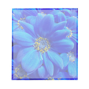 bloc-notes fleurs bleues
