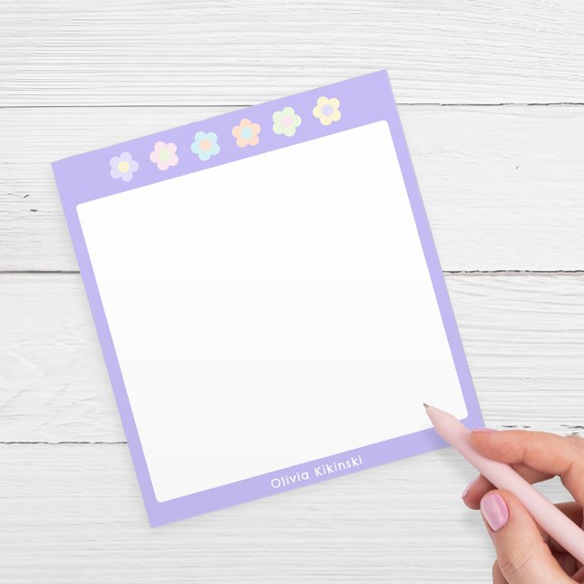 Bloc-notes Fleurs Pastel Non Ligné Violet (Créateur téléchargé)