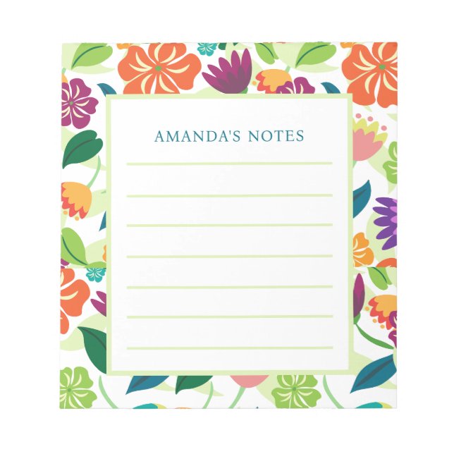 Bloc-notes floral (Devant)