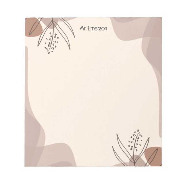 Bloc-notes floral à croquis simple (Devant)
