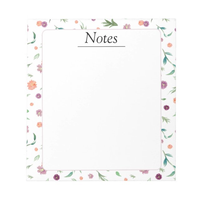 Bloc-notes floral - Beau cadeau d'anniversaire pou (Devant)
