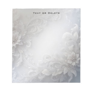 Bloc-notes floral blanc