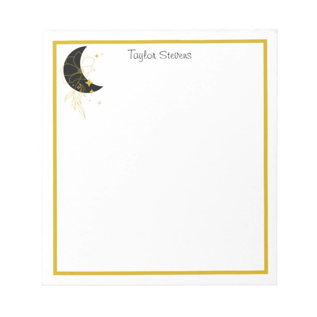 Bloc-notes floral Crescent Moon personnalisé (Devant)