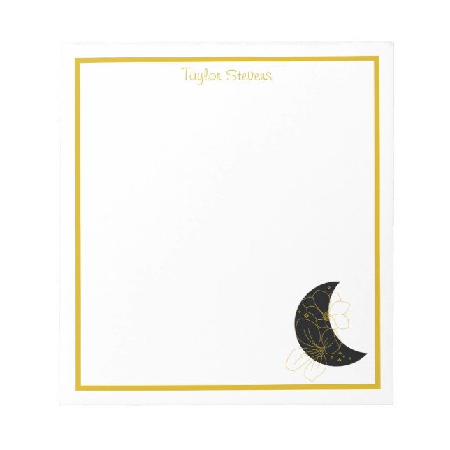 Bloc-notes floral Crescent Moon personnalisé (Devant)
