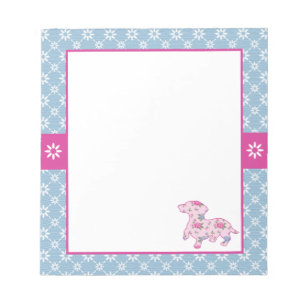 Bloc-notes floral Dachshund