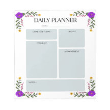 Bloc-notes Floral Daily Planner