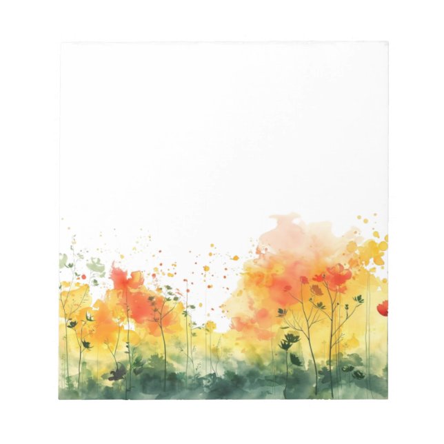 Bloc-notes floral de fleurs printanières aquarelle (Devant)