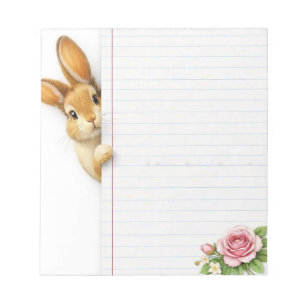 Bloc-notes floral de lapin mignon Écriture de la