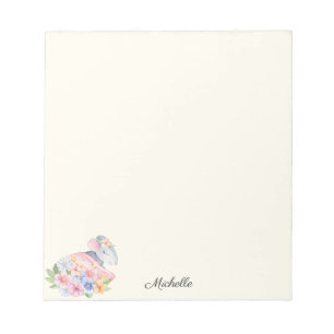 Bloc-notes floral de petite souris couchant votre