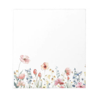 Bloc-notes floral Fleurs printanières aquarelle co
