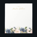 Bloc-notes floral flush marine Stationery personna<br><div class="desc">Plus de jolis Notepads dans le Little Bayleigh Store!</div>