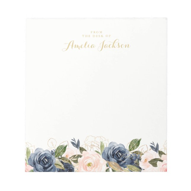 Bloc-notes floral flush marine Stationery personna (Devant)