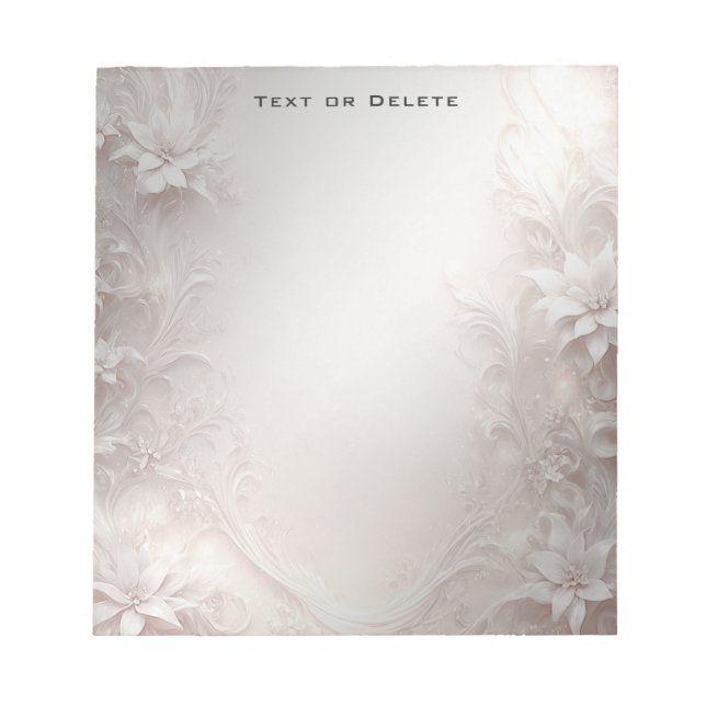 Bloc-notes floral ivoire blanc (Devant)