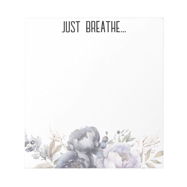 Bloc-notes floral Just Breathe | Botanique foncée (Devant)